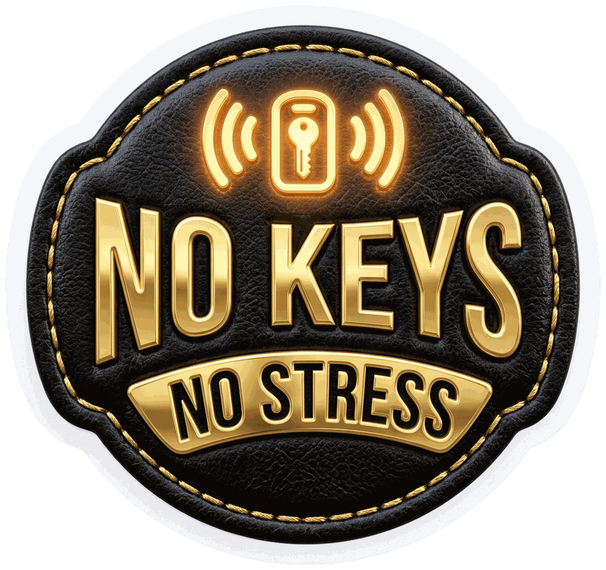 No Keys No Stress Badge Sticker