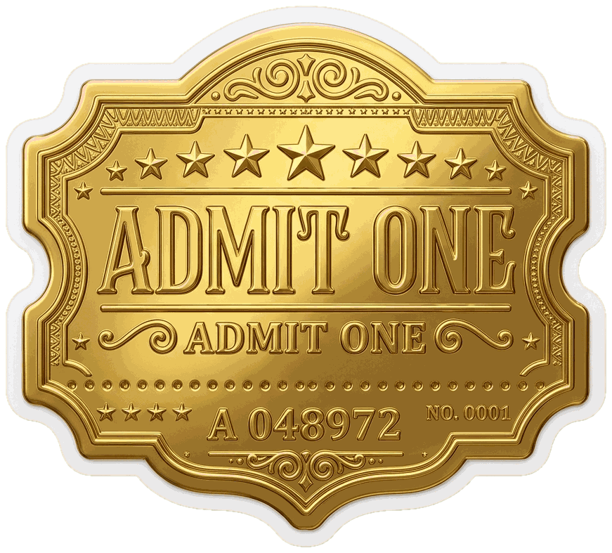 Admit One Gold Ticket